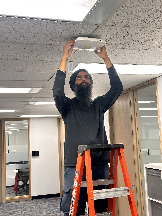 Ceiling of a modern open plan office
