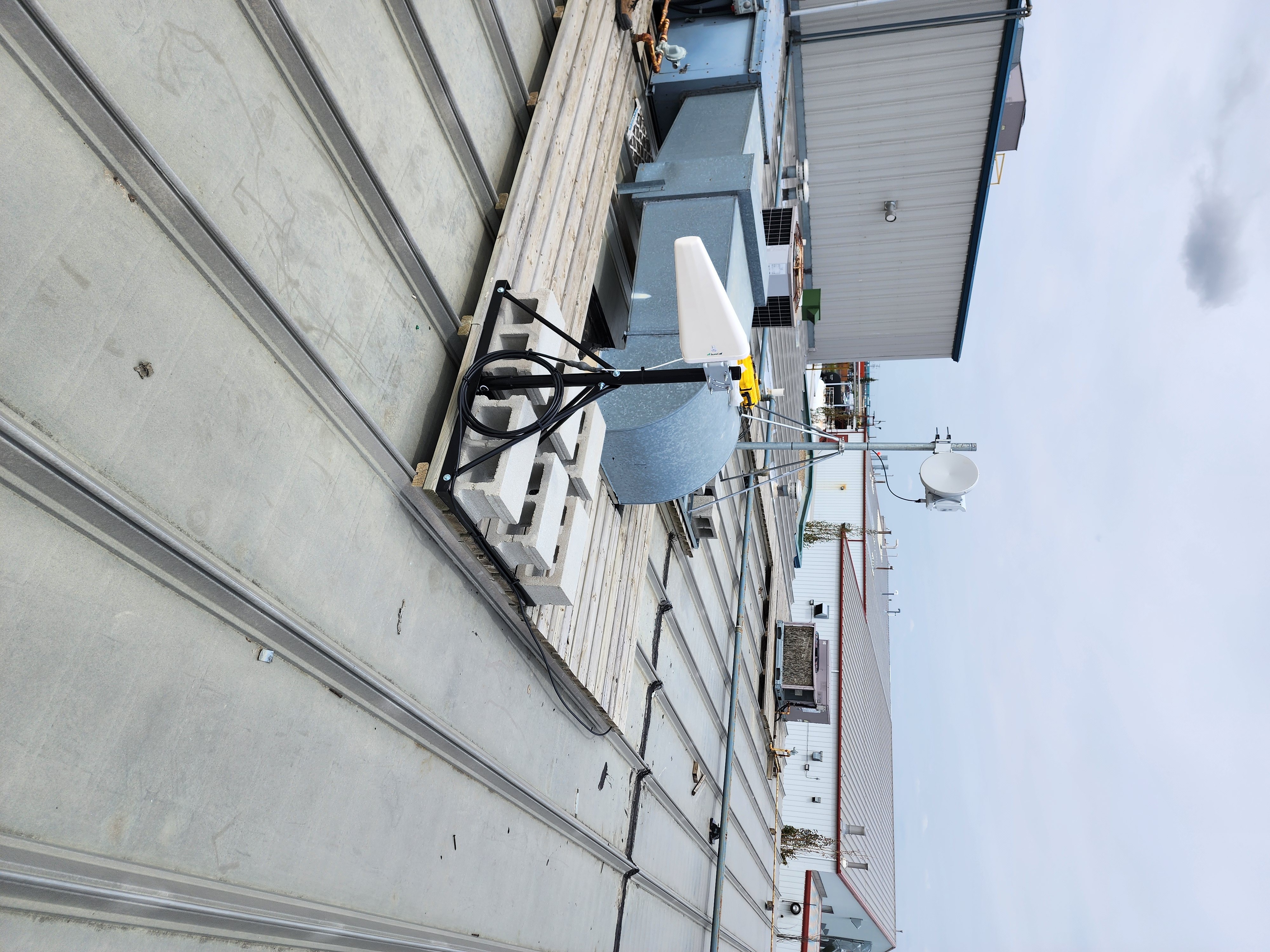 Wireless antenna installed on a building